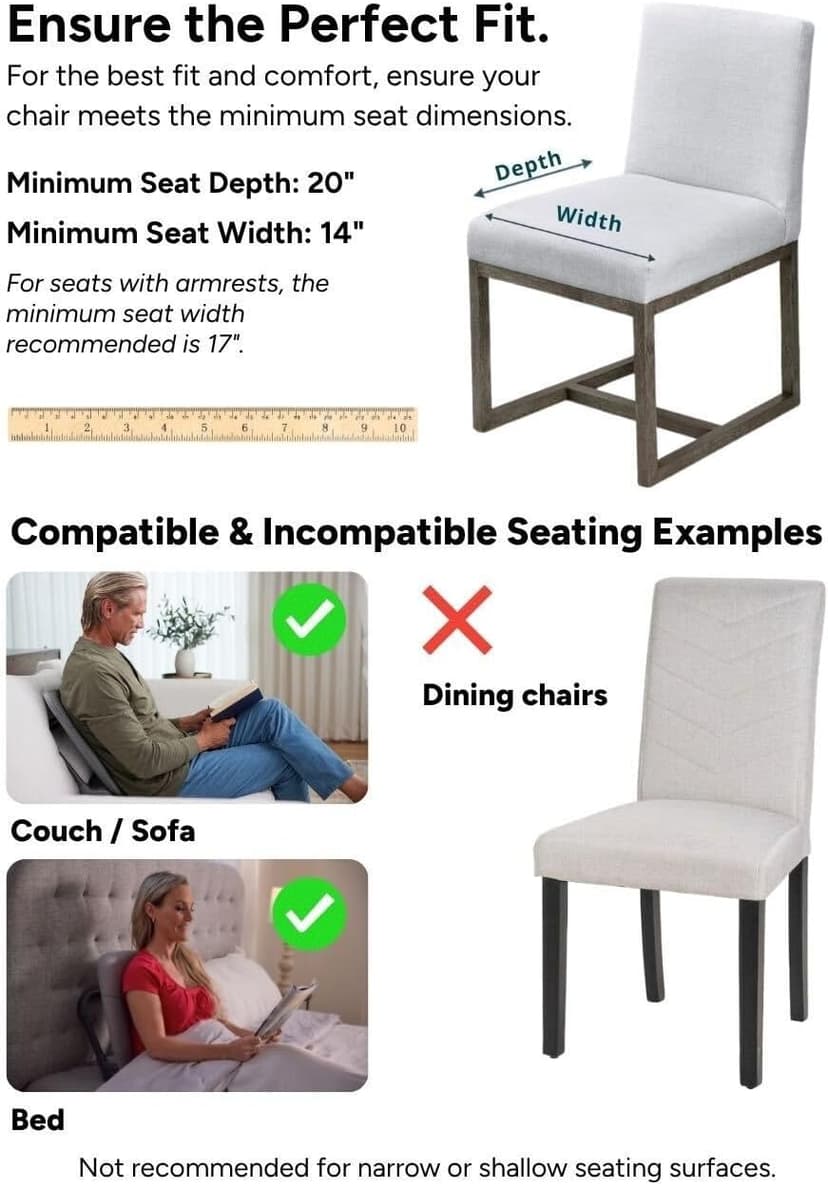 READY ROCKER Ultra| Adjustable Ergonomic Portable Rocker | Back Pain Relief & Relaxation | Back & Lumbar Support for Chair | Lightweight & Portable | 4.0 Model (Dove)