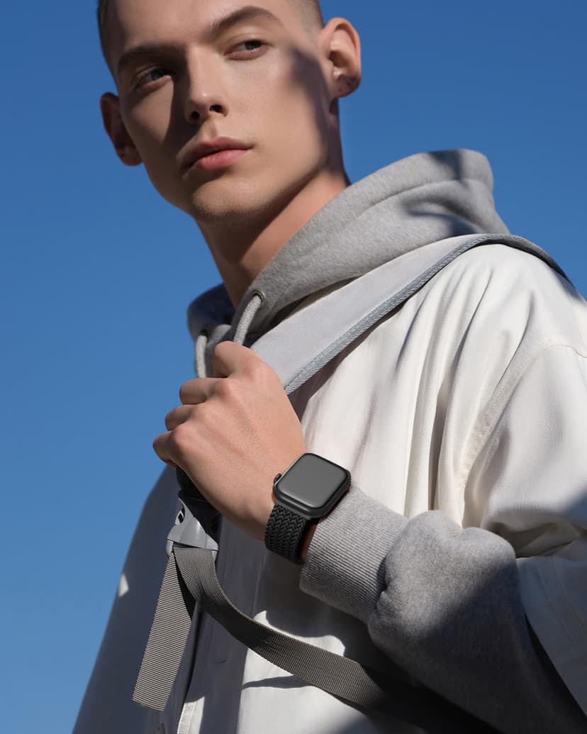 Braided Stretchy Band Compatible with Apple Watch Bands 38mm 40mm 41mm 42mm 44mm 45mm 46mm 49mm Women Men, Soft Nylon Solo Loop Magnetic Sport Strap for iWatch Series 11 10 9 8 7 6 5 4 3 2 1 SE Ultra