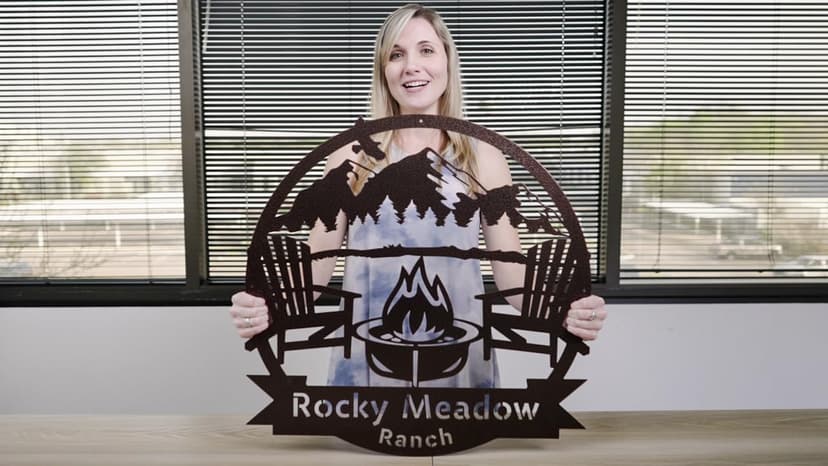 RealSteel Custom Metal Signs – Personalized Outdoor Wall Art, Wedding & Anniversary Name Plaque, Porch & Garden Decor, Campfire Monogram Yard Sign