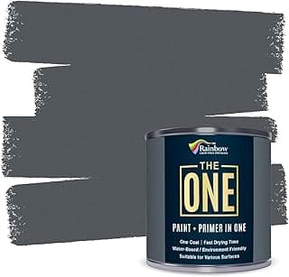 THE ONE All-In-One Paint & Primer - Dark Grey Matte, 8.5 Fl Oz/250ml Sample | 1 Coat Formula | Easy Indoor & Outdoor Decorating for Home & Garden Walls, Floors & Furniture | Water-Based & Low VOC