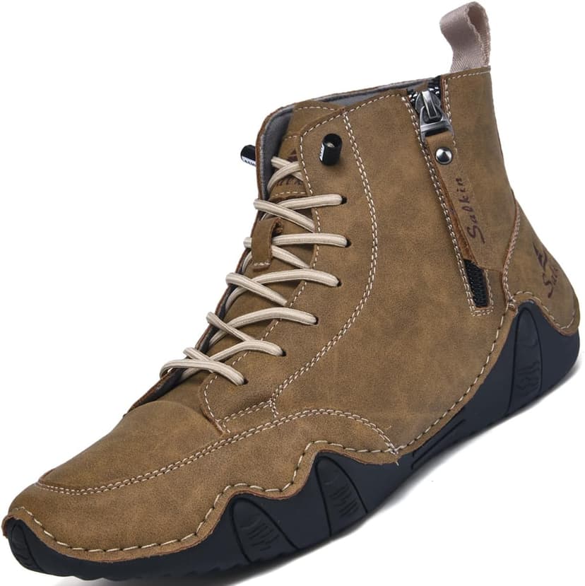 GJUYC Chelsea Boots Mens Leather Shoes For Men High Top Sneakers Casual Handmade Work Men's Size Man Shoe