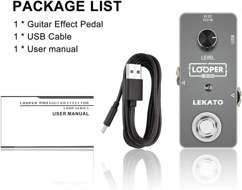 LEKATO Guitar Looper Effect Pedal Loop Pedal 5 Minutes Looping Time Looper Pedal ONE Looper Unlimited Overdubs