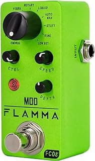 FLAMMA FC05 Mini Modulation Pedal with Chorus Flanger Tremolo Phaser Vibrato Rotary Liquid Autowah Stutter Ring LowBit