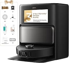 Mova V50 Ultra Complete Robot Vacuum and Mop Self-Cleaning, 24,000 Pa Suction, Liftable Navigation with Obstacle Overcoming and Warm Water Mopping with DuoSolution System Designed for Pets, Black