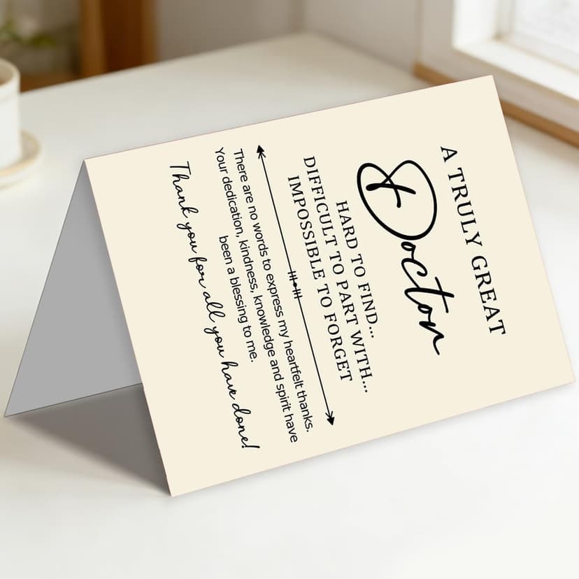Doctor Thank You Card, Doctor Appreciation Card, Thank You Gift for Doctor with Kraft Envelope and Gold Seal Sticker B0GKYR628V
