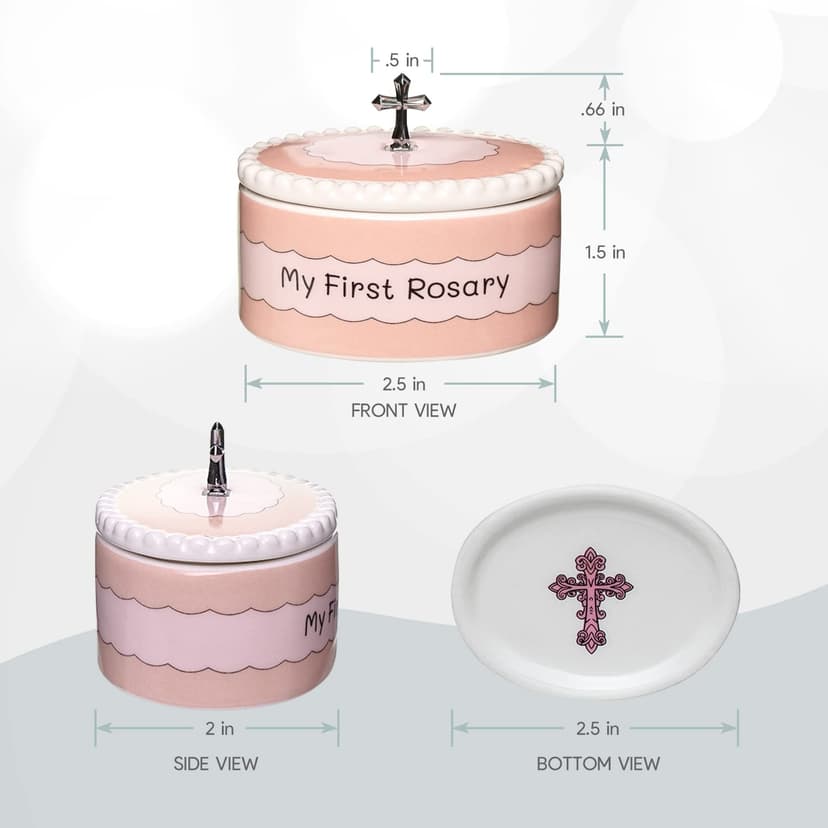 Girls My First Pink Rosary & Keepsake Box, Catholic Baptism Gifts for Baby Girl or Dedication Baptism Gifts for Girl or Kids