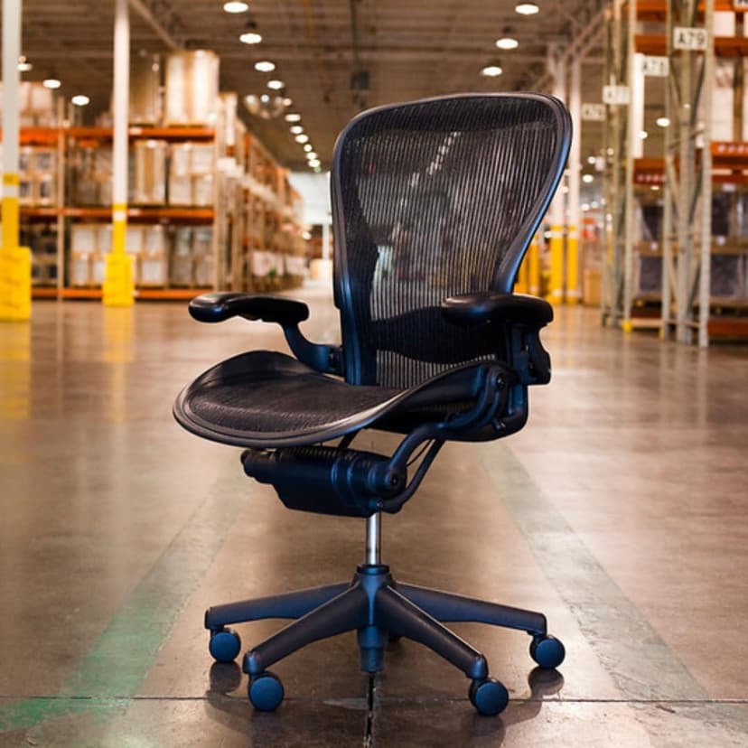 Herman Miller Office Chair Size B | Fully Adjustable with All Features Included| Quick and Easy Assembly| Renewed| 10 Year Warranty| Hardwood Floor Roller Blade Style Wheels Included