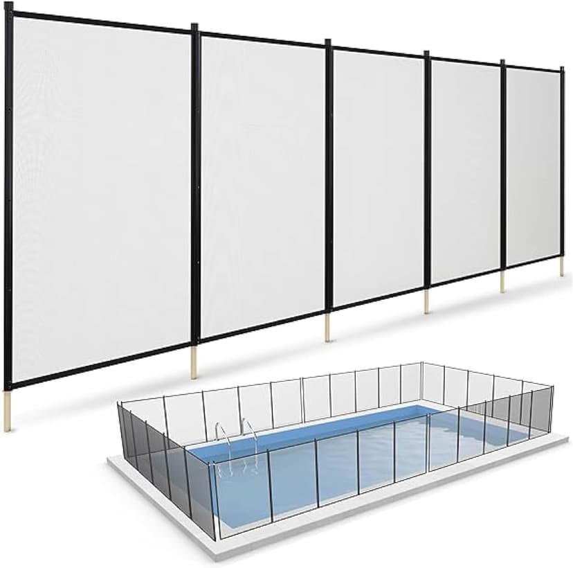 Pool Fence Replacement Mesh Fabric – 4'x15' Black Mesh for Pool Fence Repair, DIY & Cut-to-Fit | Compatible with Most Pool Fencing Poles | Replacement Parts, Safety Fence, No Poles
