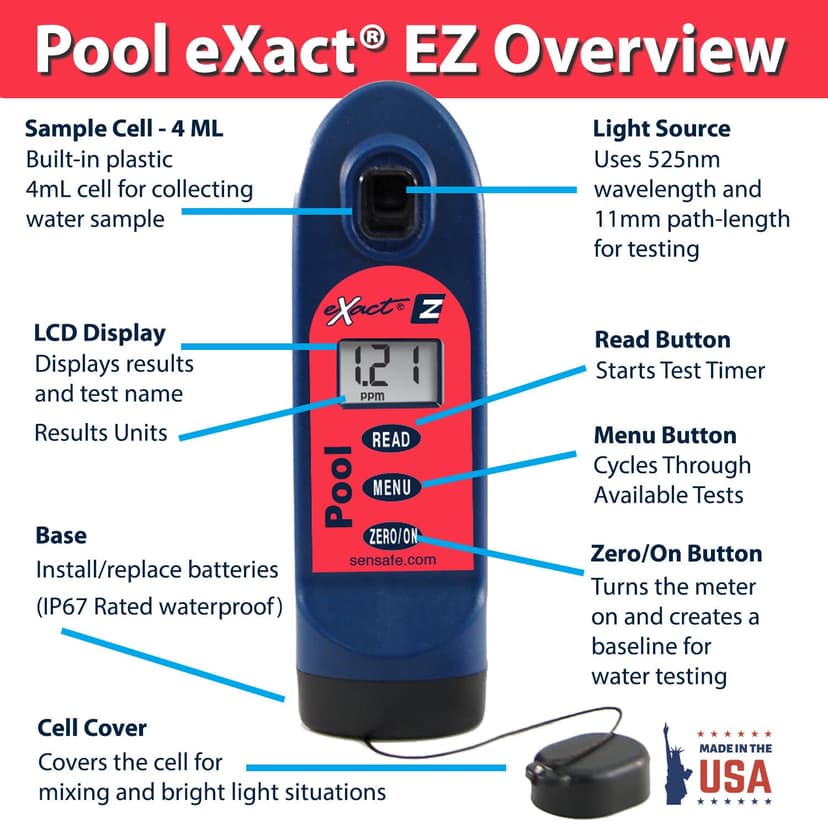ITS 486201 Pool Exact EZ Photometer Entry Digital Pool Water Test Kit - 6-Tests Each