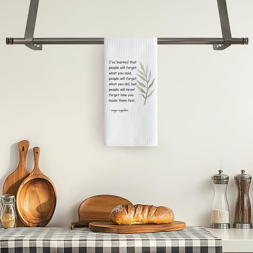 TNUW Hostess Gifts Kitchen Towels - Hostess Gifts for Women,Inspirational Quote Soft and Absorbent Kitchen Tea Dish Hand Towels 16″×24″(White)