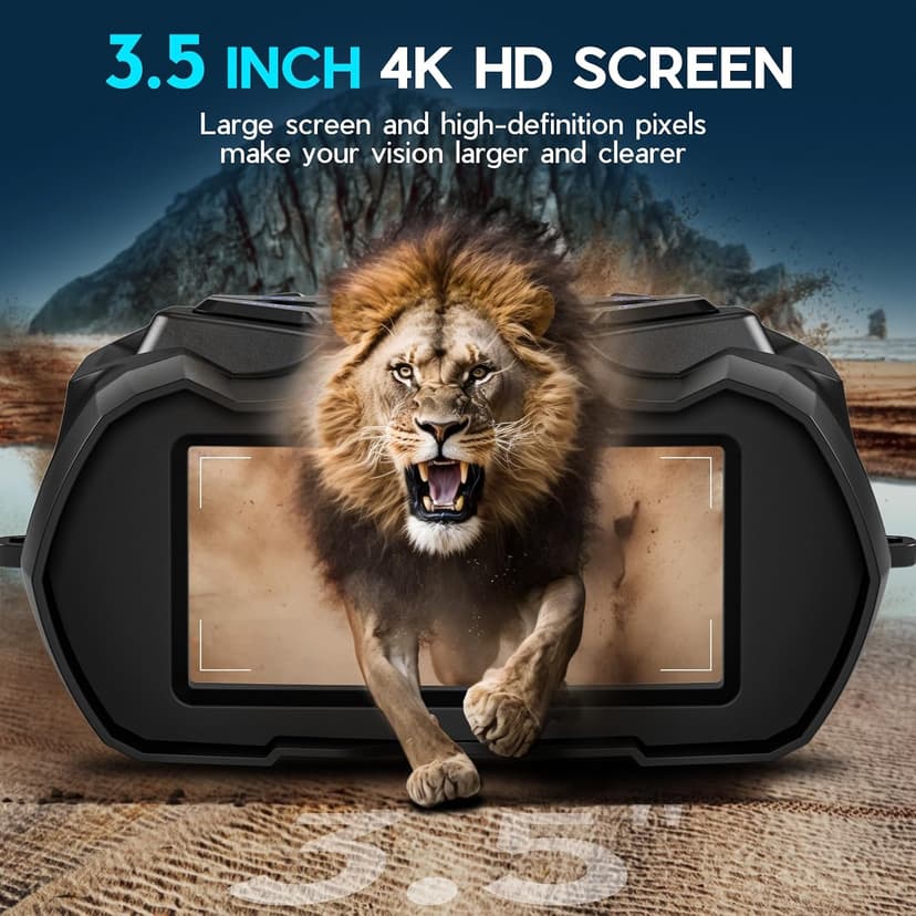 with 1000FT Infrared Range,5000mAh Rechargeable Battery,3.5" Screen,Include 32GB Card,Gift for Mens and Outdoor Enthusiasts WISHBETY 4K Night Vision Goggles for Adult,16X Zoom Night Vision Binoculars B0F9414W64
