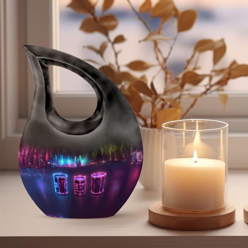 Drum Set Keepsake Funeral Tiny Urn for Ashes Adult Male & Female, Drop Burial Cremation Urns for Human Cremains, Memorials & Funerary Ash Holders, Memorial Gifts for Loved Ones, 3 Inch B0FFZF7VRH
