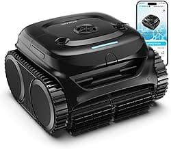 WYBOT C2 Cordless Robotic Pool Cleaner, Pool Vacuum Robot for Inground Pools with Dual Filter, Lasts 180 Mins, Wall & Waterline Cleaning, Smart Weekly Timer, OTA Upgarded (Dark Black)