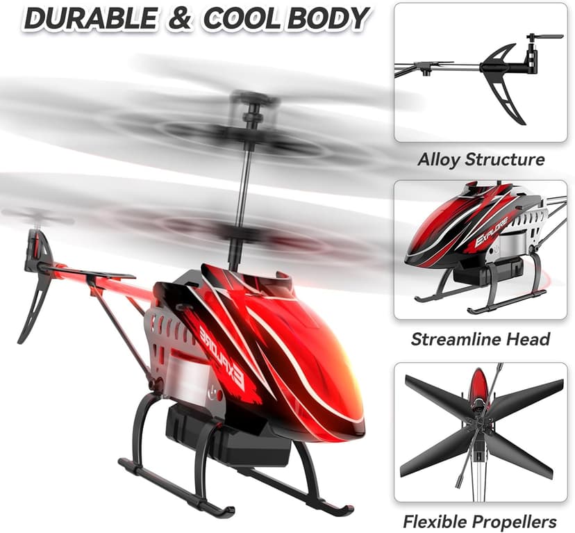 BUSSGO RC Helicopter, Remote Control Helicopter for Kids with 30Mins Flight(2 Batteries), 7+1 LED Light Modes, Altitude Hold, RC Toys for Boys Girls
