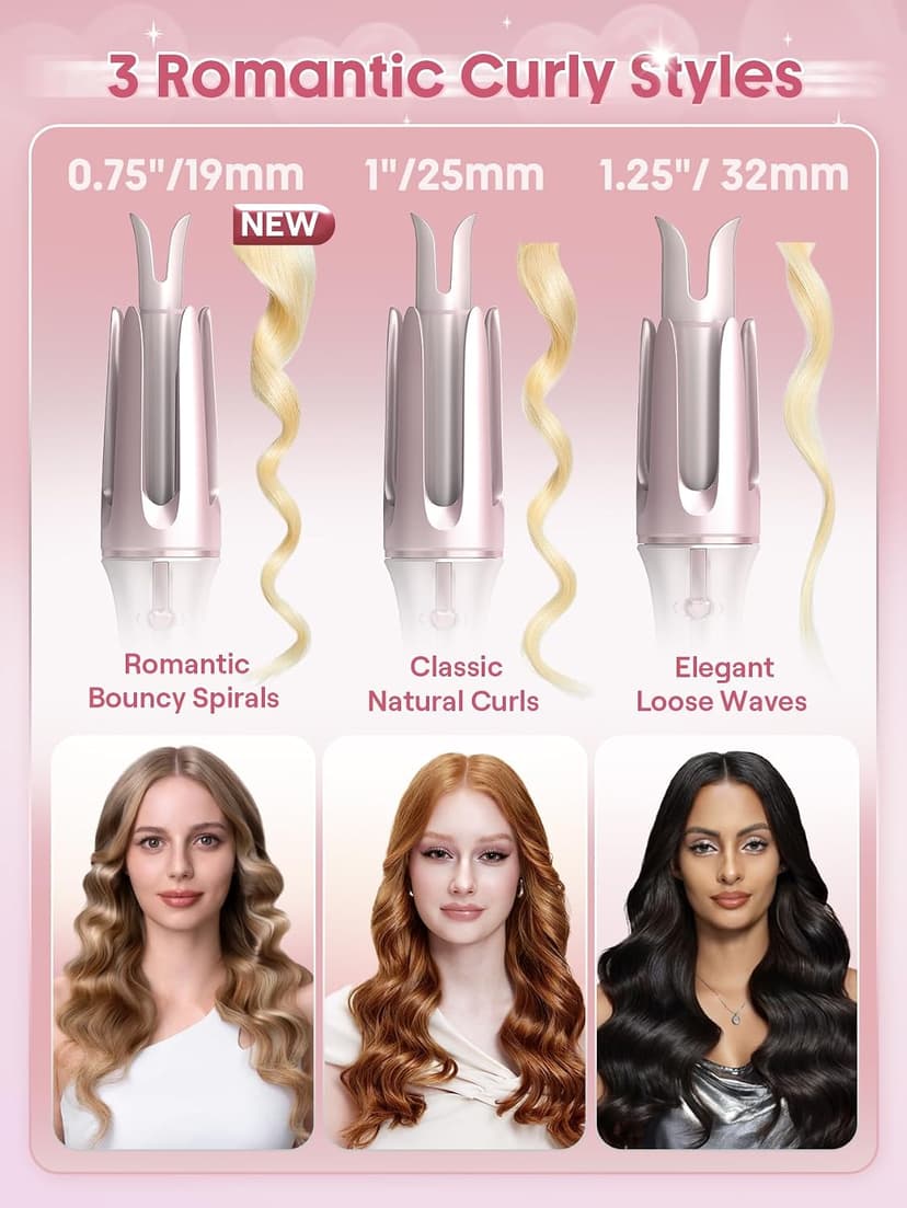 SHEGLAM Automatic Curling Iron (Pink, 1.25 inch) B0G2C48SRB