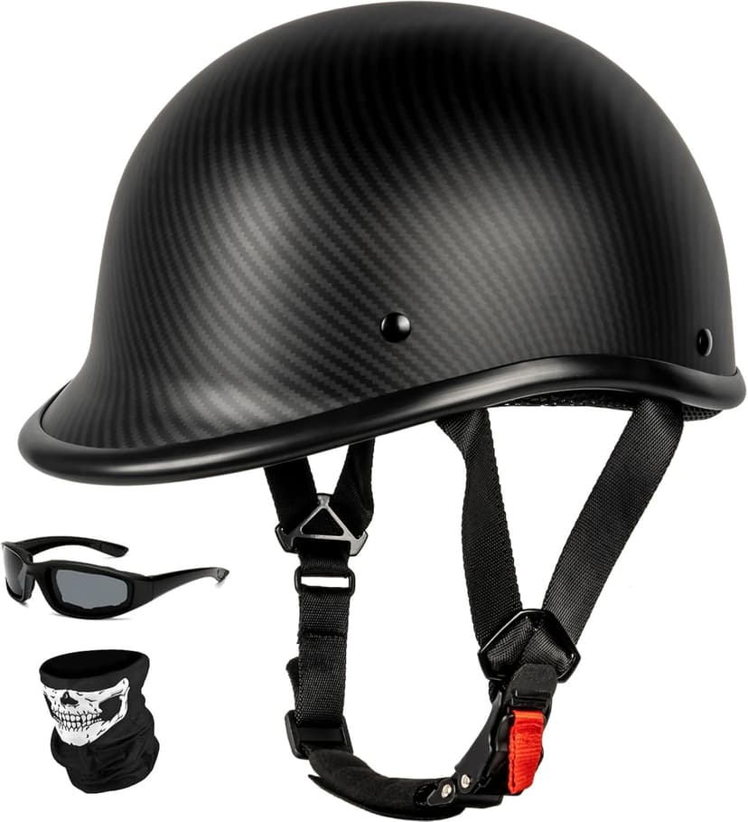 Yesmotor Vintage Motorcycle Half Helmet - Lightweight Low Profile Open-Face Half-Face Helmet – DOT Approved
