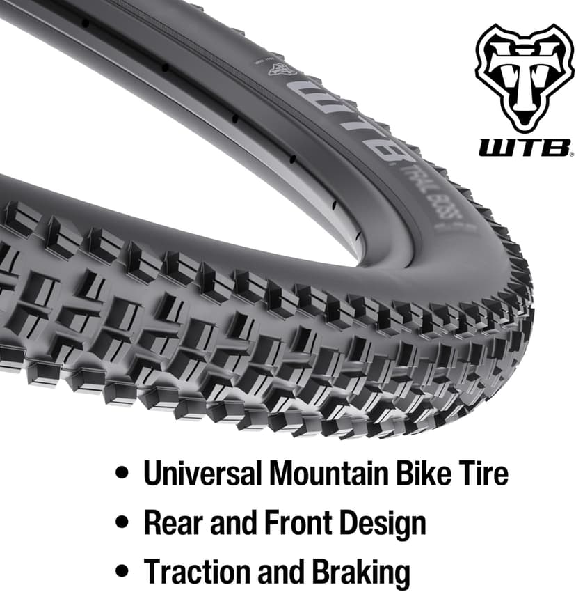WTB Trail Boss Mountain Bike Tire (26”/27.5”/29") 30tpi Wire Bead - Aggressive Tread & Superior Grip for Trail Rides