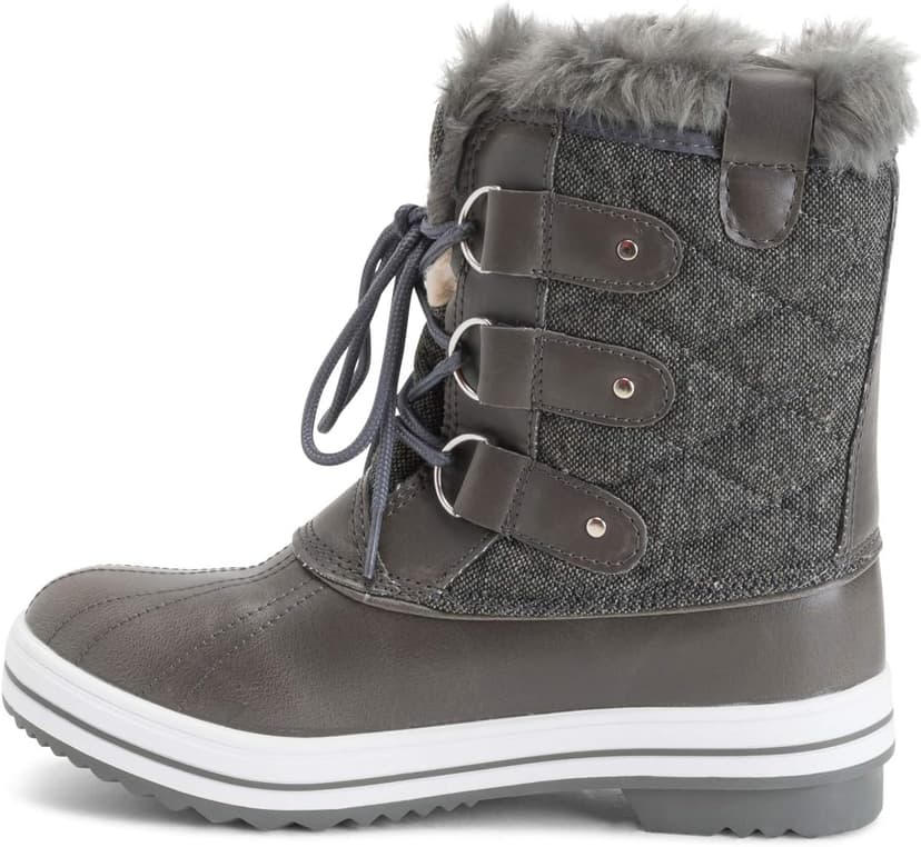 POLAR Womens Snow Boot Quilted Short Winter Snow Rain Warm Waterproof Boots