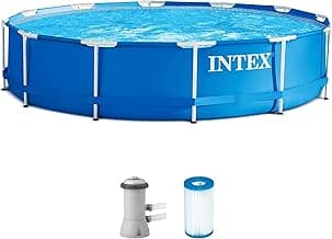 INTEX 28211EH Metal Frame Above Ground Swimming Pool Set: 12ft x 30in – Includes 530 GPH Cartridge Filter Pump – Puncture-Resistant Material – Rust Resistant – 1718 Gallon Capacity