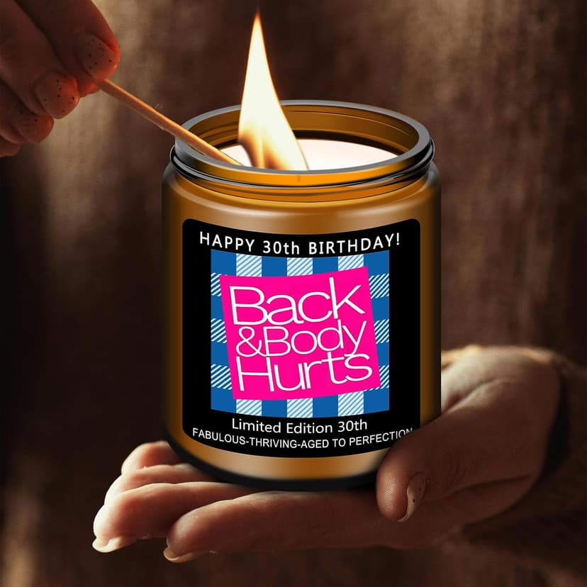 Homsolver 30th Birthday Decorations Gift for Her Him, Happy 30th Birthday Candle Gifts for Women Men, Funny 30 Years Old Ideas- Lavender Scented Candles B0FS61RQ3D