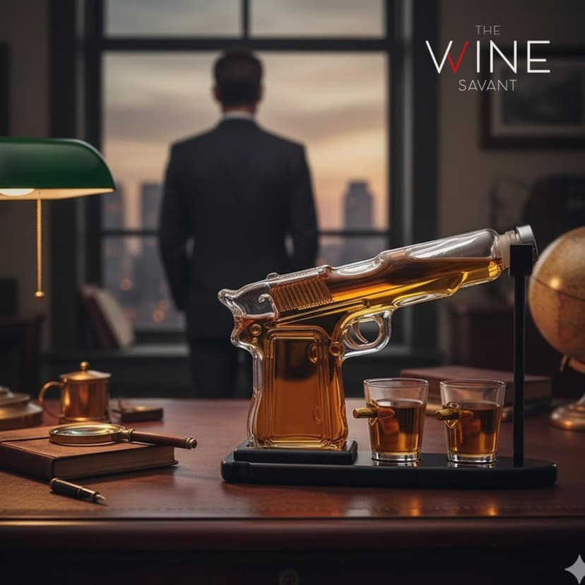 Gifts for Men Dad, 10.1 Oz Whiskey Gun Decanter Set + 2 Bullet Glasses - Unique Birthday Pistol Gift Ideas Daughter Son, Personalized Liquor Dispenser - Scotch Bourbon Vodka, Him, Brother Husband