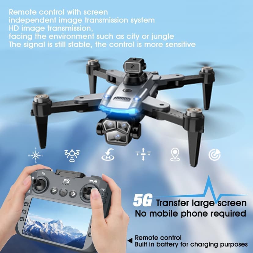 Drone with Camera for Beginners and Adults 4K, Foldable Remote Control Quadcopter, Altitude Hold, One Key Start, 3D Flips, 2 Batteries