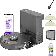 Shark Plus 2in1 Robot Vacuum & Mop with Sonic Mopping, Home Mapping, HEPA Bagless Self Empty Base, CleanEdge, for Pet Hair, WiFi, Black/Mocha, AV2630WA, for Carpets & Hardfloors