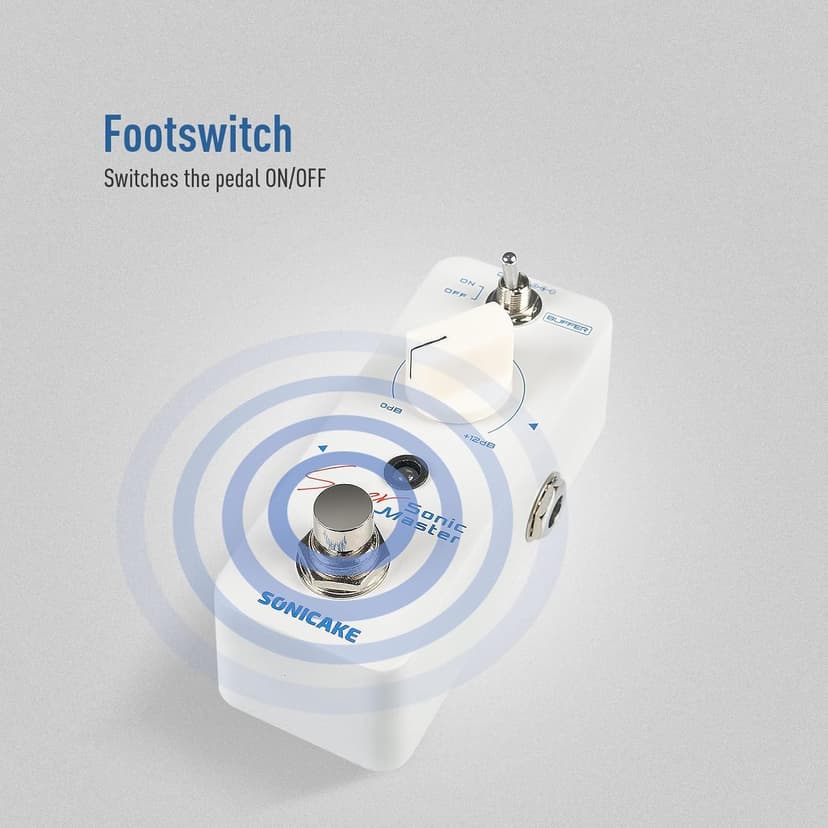 SONICAKE Clean Boost Pedal with Buffer and +12dB Gain, Mini Pure Boost Guitar Bass Effects Pedal - Sonic Super Master