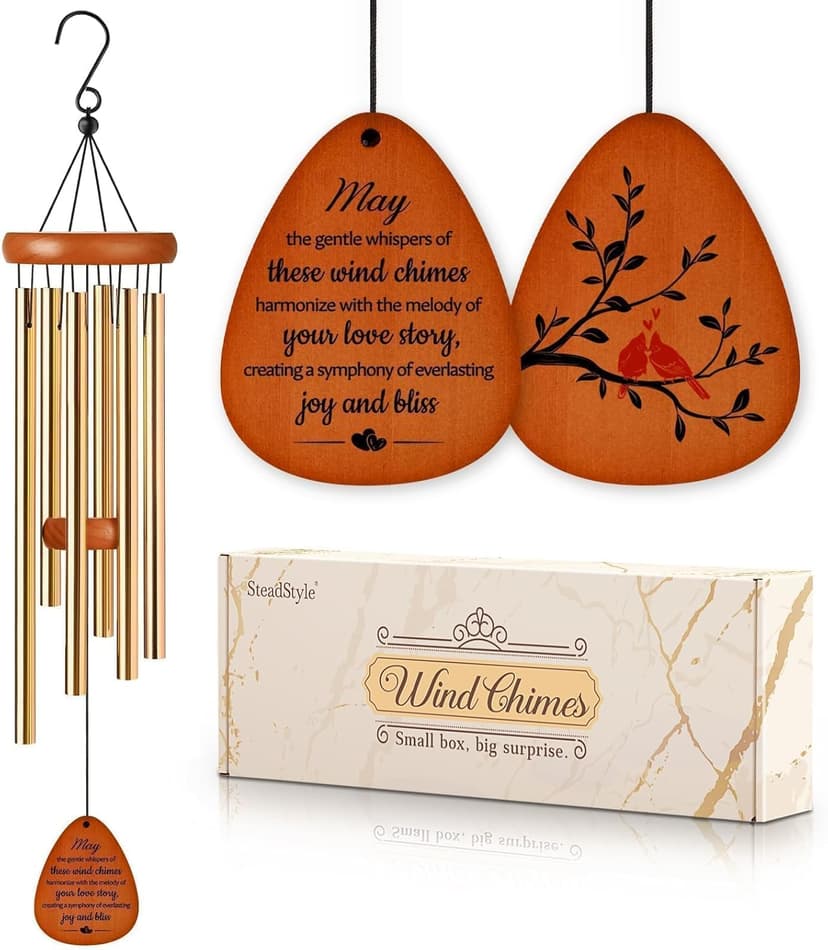 SteadStyle Happy Anniversary Decorations for Couples, Parents, Husband, Wife, Wedding Anniversary Keepsake Wind Chimes