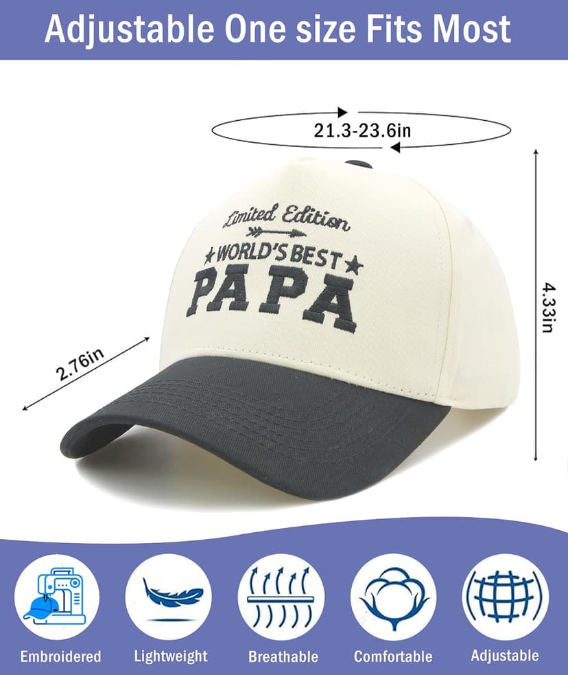 Vintage Adjustable Fathers Day Retirement Gifts from Daughter Son Wife Birthday Gifts for Grandpa/Dad/Papa Embroidered Baseball Cap B0FKGND3HJ