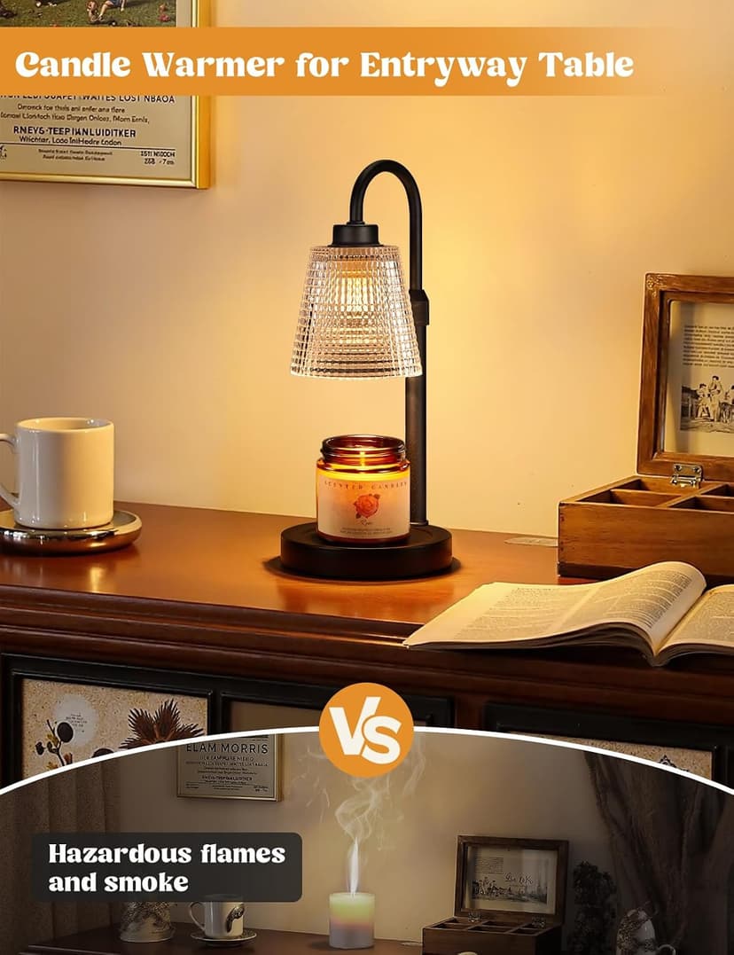 Dimmable Candle Warmer for Jar Candles, Height Adjustable Wax Warmer,Halloween Decorations House Warming Gifts New Home Innqoo Candle Warmer Lamp with Timer Home Decor Birthday Gifts for Women B0DZFGTCLR