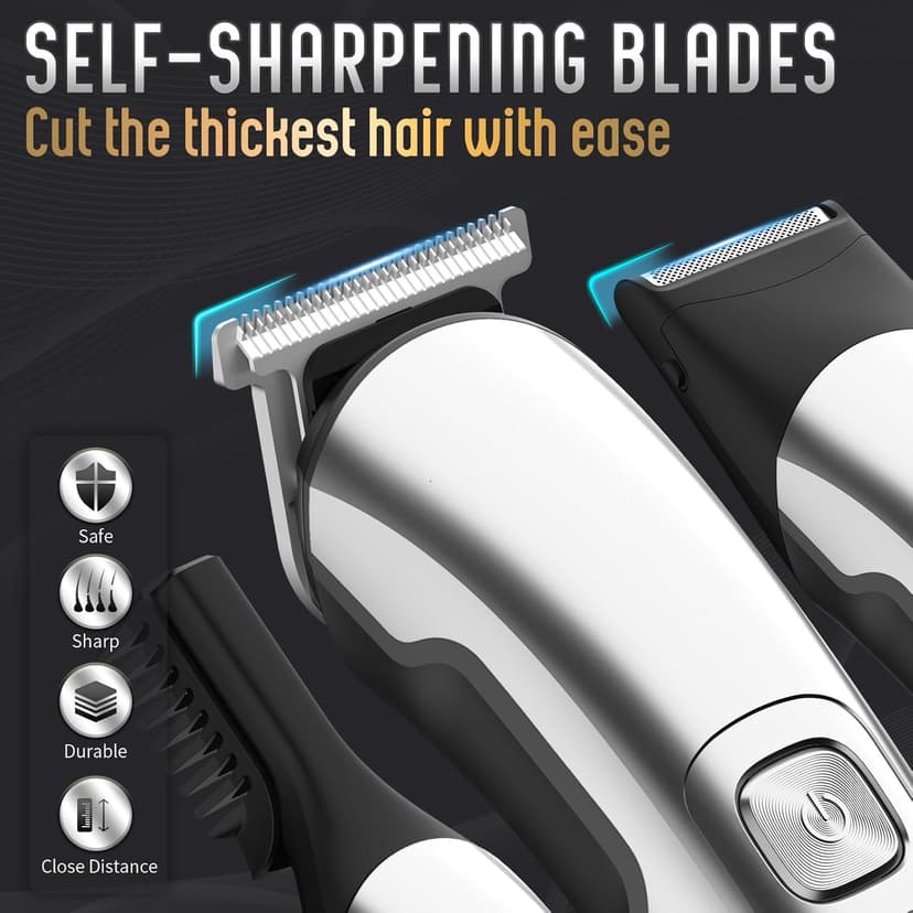 Ufree Beard Trimmer for Men, Waterproof Electric Razor for Nose, Body, Face & Mustache, Cordless Hair Clippers Shavers Grooming Kit, Gifts for Men Husband Father