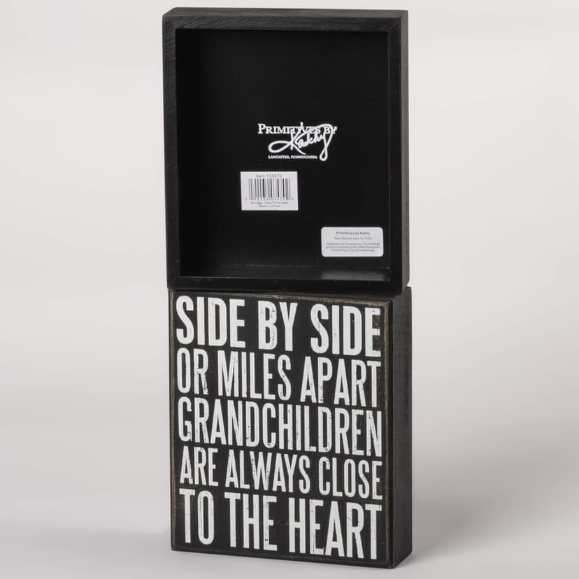 Primitives by Kathy Box Sign, 6" x 7", Grandchildren are Close to The Heart