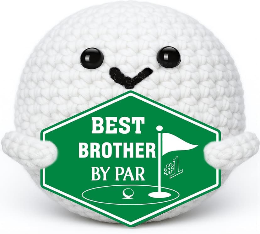 Funny Crochet Golf Ball Gifts for Big Little Bro from Sister Brother Stocking Stuffers Fathers Day, Best Brother by Par Gifts for Brother Christmas from Sister - Birthday Brother Gifts B0GRTVK4D3