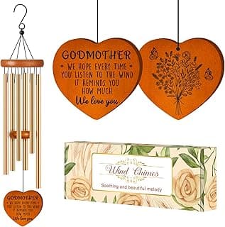 Godmother Gifts from Godchild, Godmom Wind Chimes, Christmas, Birthday, Proposal, Retirement Gift for Godmother from Goddaughter Godson