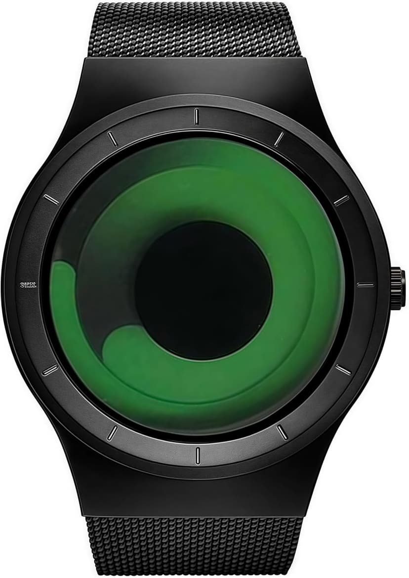 MASTOP Watches for Men Fashion Creative Liquid Movement Original Design Starry Sky Vortex Watch Men Steel Mesh Men's Watch Clock Round Unique Wristwatch Minimalist Gradient Color