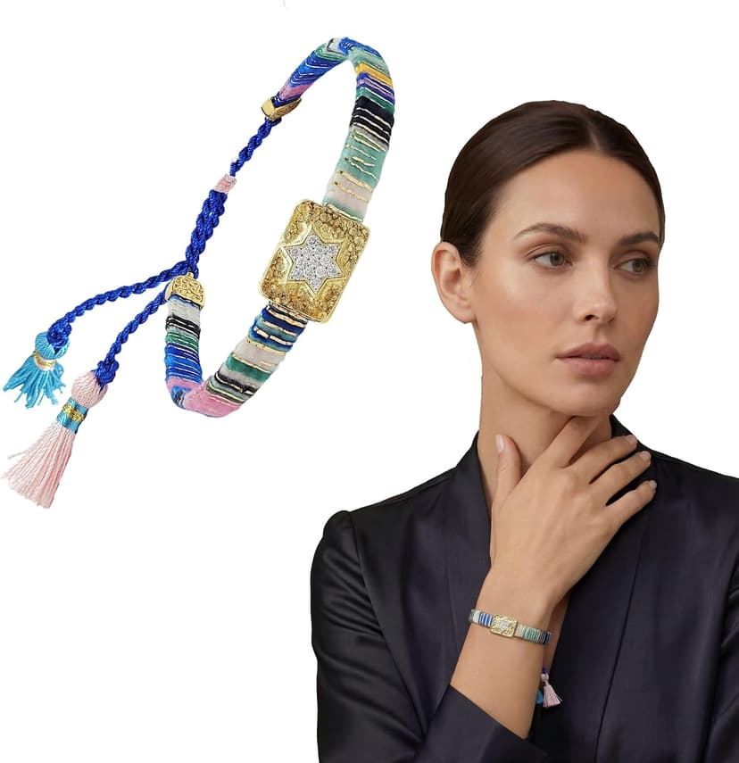 Star of David Macrame Friendship Bracelet Jewish Women Gift B07FY3824Z
