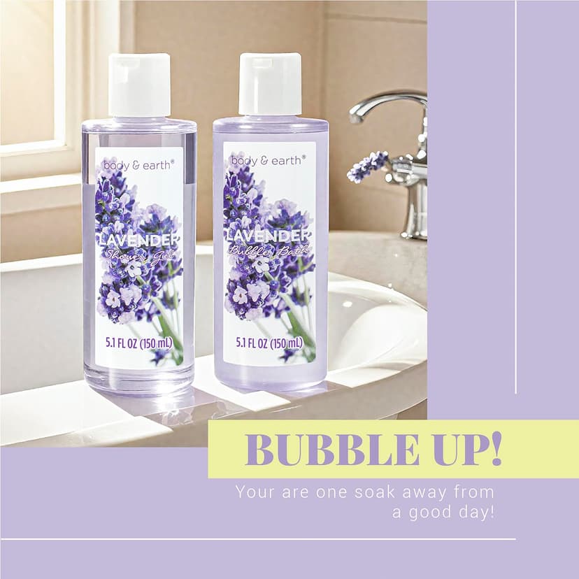 Spa Gift Baskets for Women - Body & Earth 11pcs Lavender Gift Sets with Bubble Bath, Shower Gel, Body Lotion, Birthday Gifts for Women, Spa Kit for Mom Gifts, Purple Gifts, Christmas Gifts for Her