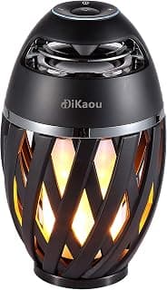 DiKaou LED Flame Outdoor Table Lamp Torch Table Lamp with Blutooth Speaker, Rechargeable Ambience Lantern with Flickers Warm Light for Patio/Porch/Home Decor, Best Gift for Men Women Teens Kids B07QQNST7B