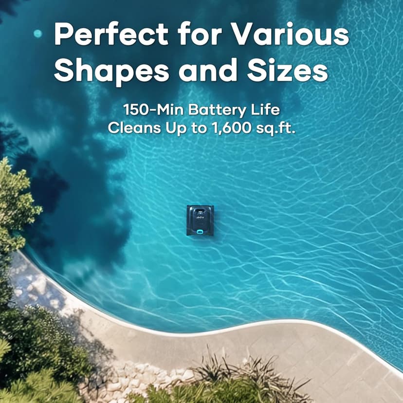 Aiper Scuba S1 Robotic Pool Cleaner – 4500GPH Suction, Wall & Waterline Cleaning, 4 Modes, Smart Wavepath Navigation, 150-Min Runtime, Pool Vacuum for Inground Pools