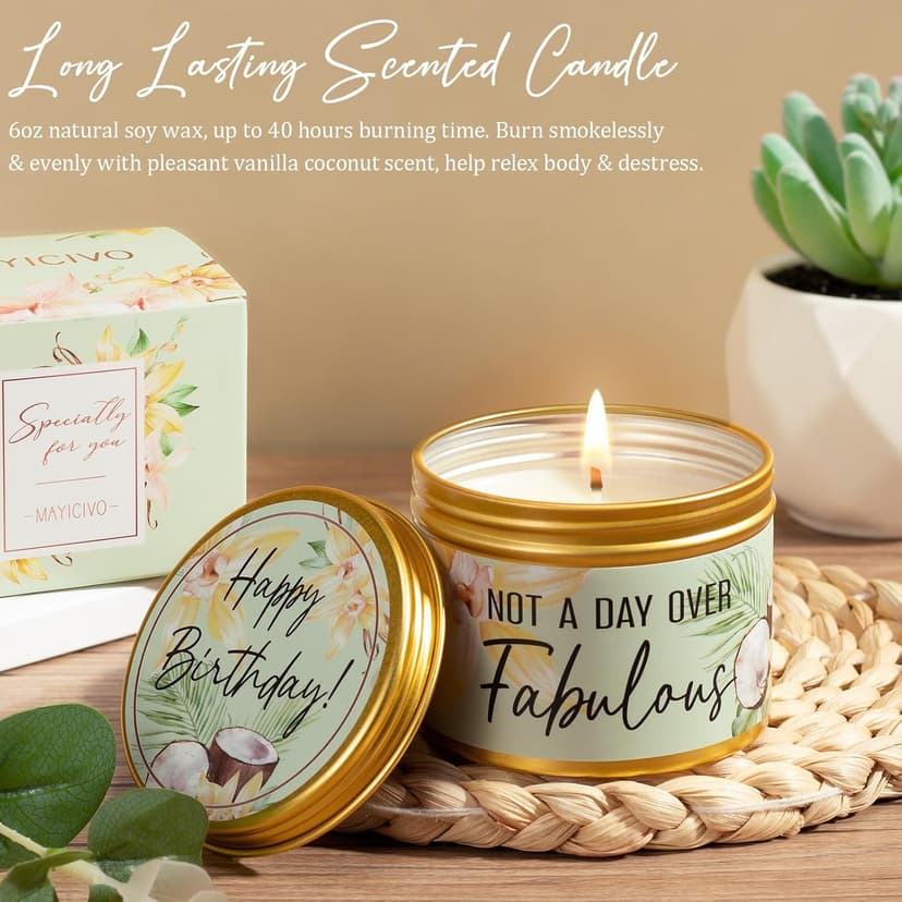 Birthday Gifts for Women Friendship, Unique Happy Birthday Gifts Basket for Mom Her Best Friend Sister Wife Girlfriend Coworker, Luxury Self Care Box Vanilla Coconut Relaxing Spa Gifts Set w/ Blanket
