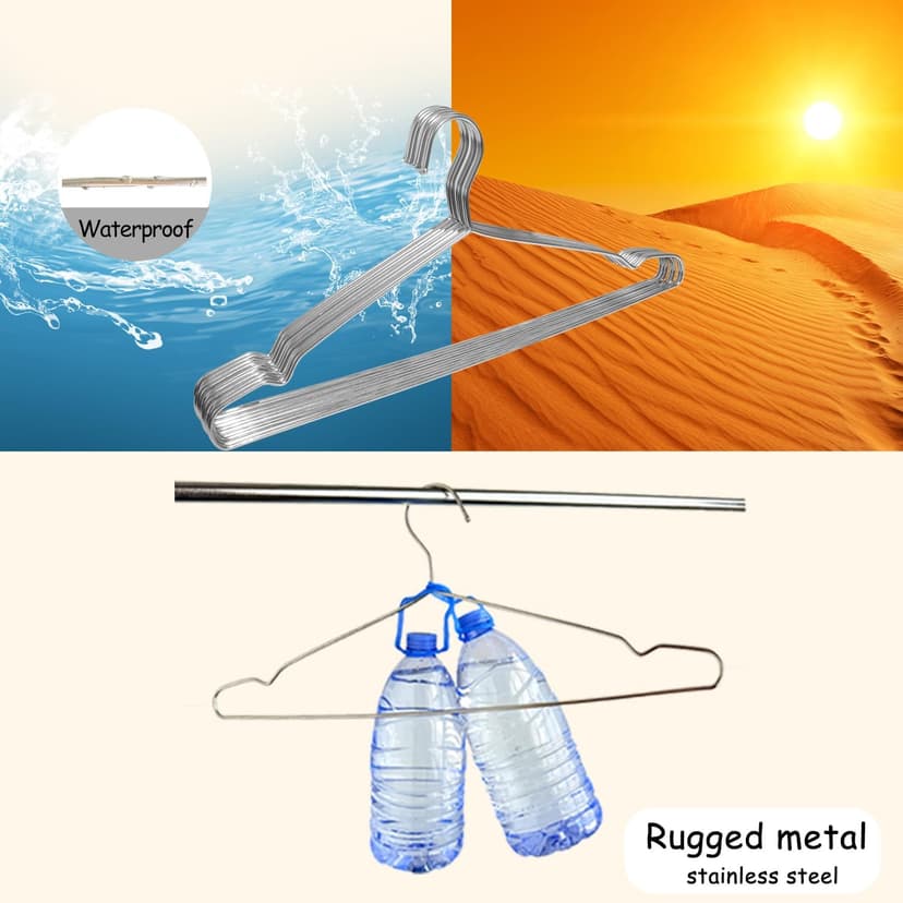 Extra Wide Wire Hangers for Plus Size Clothes, 19.6 Inch Stainless Steel Plus Size Hangers Ideal for XL, XXL Shirts, Coats, Dresses, Etc. Silver. 10pk.