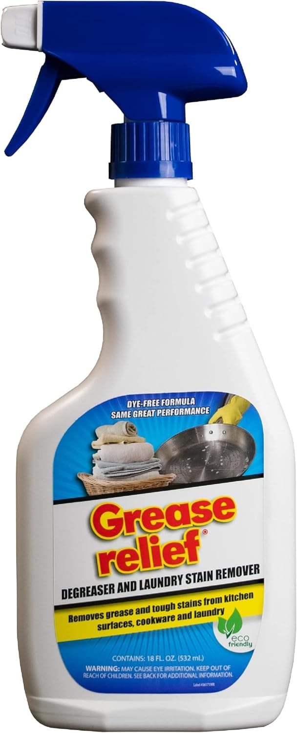 Grease relief Degreaser and Laundry Stain Remover - Heavy Duty Kitchen Cleaner Spray/All Purpose Degreaser for Stove Top, Oven, Grill, Car, Soil & Cloth Stains (2 Pack) (524919)