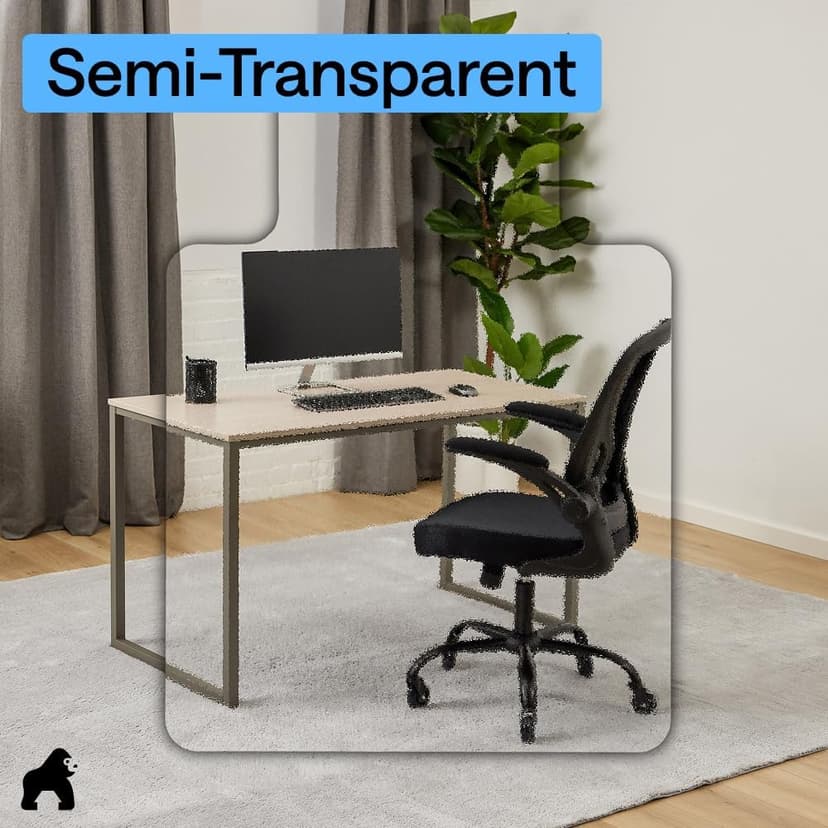 GORILLA GRIP Slip Resistant Clear Office Chair Mat for Carpet Floors, 36x48 Smooth Rolling Glide Under Desk, Heavy Duty Plastic Computer Mats and Carpeted Floor Protector, Work and Gaming Chairs