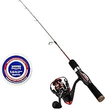 WIDDEN Ice Fishing Rod and Reel Combo, 27" Medium Light Spinning Ice Fishing Pole, Gear with Tackle Box Kit, Line, Lures for Saltwater, Freshwater Trout, Bass, Walleye