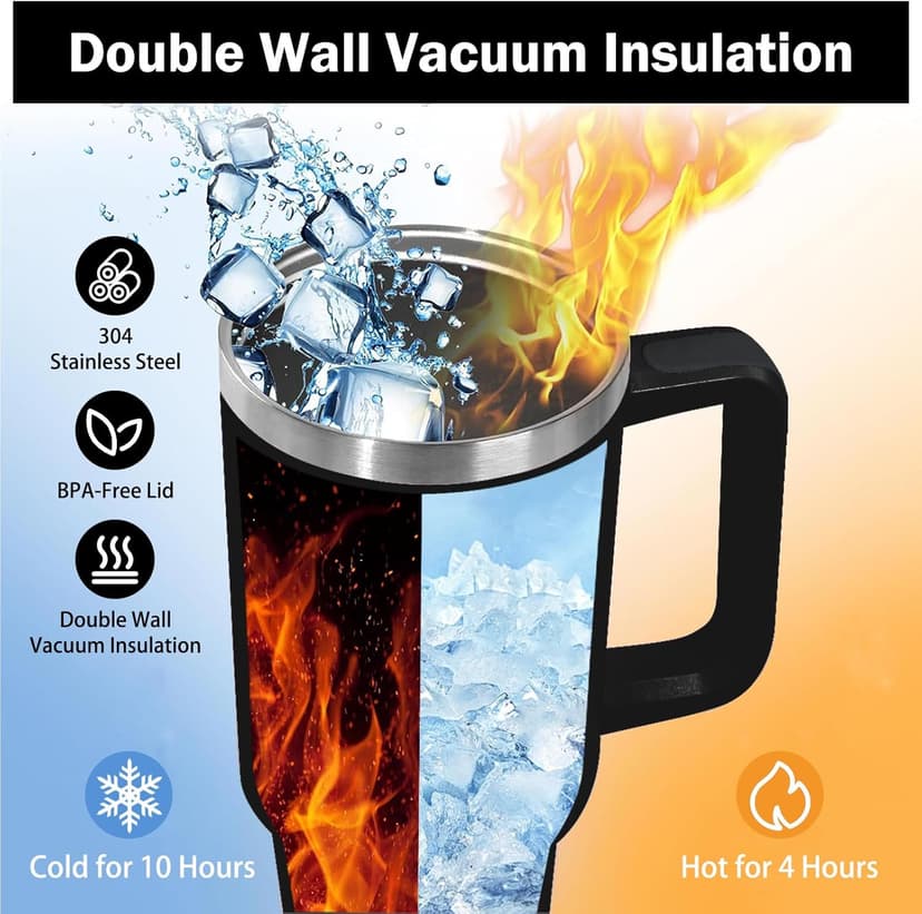 Photographer Gifts for Women Men Tumbler with Handle Straws 40oz Photography Lovers Camera Lens Coffee Cup Mugs, Cool Photographers Birthday Christmas Gifts