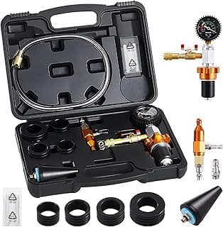 VEVOR Radiator Vacuum Refill Kit, Automotives Cooling System Vacuum & Purge Fill Tool with Gauge, Portable Radiator Coolant Filling Kit with Toolbox, Universal Fit for Most Cars Vans SUVs and Trucks