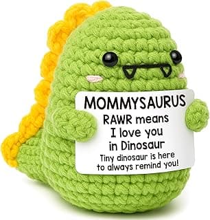 Mini Gifts for Mom Christmas I Love You Mommy Gift Handmade Crochet Dinosaur Mom Gifts for Christmas Birthday Gift for Mama Mother- in- Law New Bonus Step Moms Mother from Daughter Son Husband