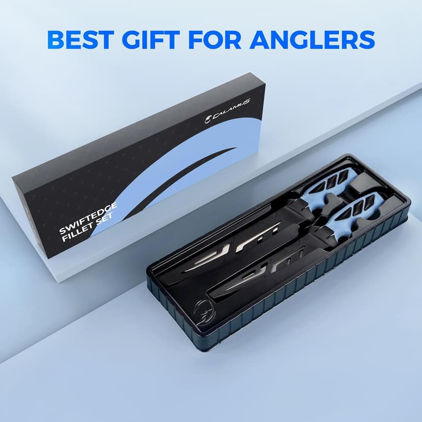 Calamus SwiftEdge Fillet Knife Set, Fishing Knife, G4116 German Stainless Steel, Ultra-Sharp & Flexible Blade, Rust & Corrosion-Resistant Blade, Non-Slip Handle, Fishing Gear, Fishing Gift For Men