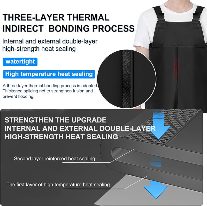 YAOYAO LAND Fishing Waders with Boots for Men Waterproof Wader PVC Waterproof Wader Ideal for Fly Fishing